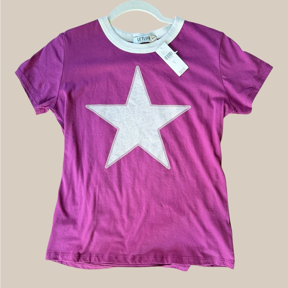Anthropologie Fuchsia Star Short-Sleeve Tee